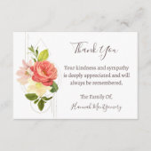 Floral Funeral Bedankt, sympathie Informatiekaartje (Voorkant)