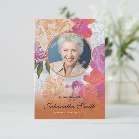 Floral Funeral Card Kaart (Staand voorkant)