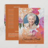 Floral Funeral Card Kaart (Voorkant / Achterkant)
