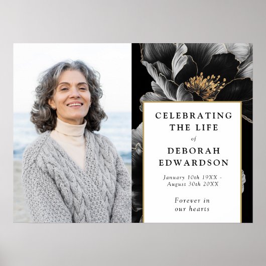 Floral Funeral Celebration of Life Fototeken Poster (Voorkant)