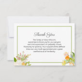 Floral Funeral Family Bedankt Opmerking Kaart (Voorkant)