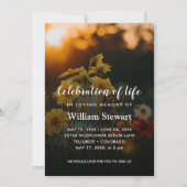 Floral Funeral | Golden Hour Celebration of Life Kaart (Voorkant)