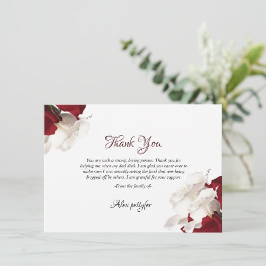 Floral Funeral Hartelijk dank Bedankkaart (Staand voorkant)