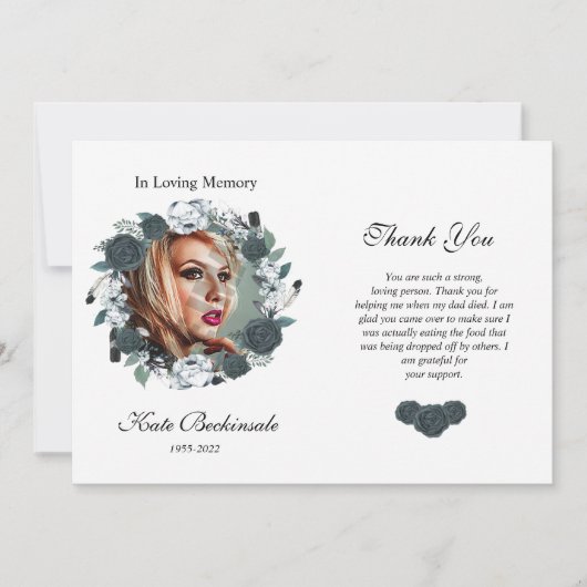 Floral Funeral Hartelijk dank Bedankkaart (Voorkant)