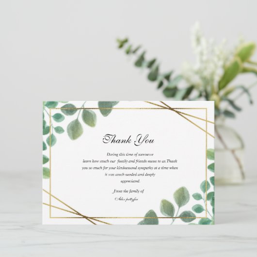 Floral Funeral Hartelijk dank Bedankkaart (Staand voorkant)