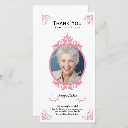 Floral Funeral Hartelijk dank Bedankkaart (Voorkant / Achterkant)