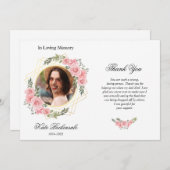 Floral Funeral Hartelijk dank Bedankkaart (Voorkant / Achterkant)