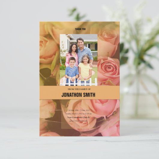 Floral Funeral Hartelijk dank Kaart (Staand voorkant)