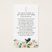 Floral Funeral in Loving Memorial Poem Kaart (Achterkant)
