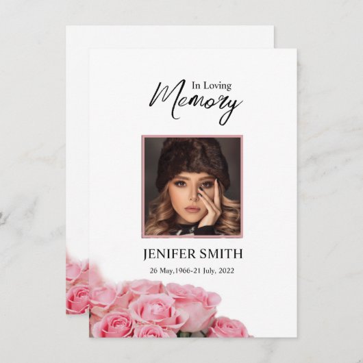 Floral Funeral Kaart (Voorkant / Achterkant)