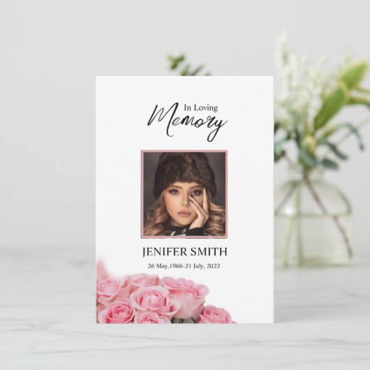 Floral Funeral Kaart (Staand voorkant)
