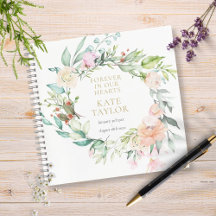 Floral Funeral Memorial Budget Guest Book