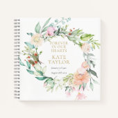 Floral Funeral Memorial Budget Guest Book Notitieboek (Voorkant)