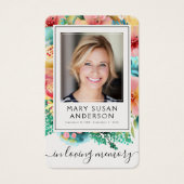 Floral Funeral Memorial Foto Prayer Kaart (Voorkant)