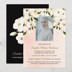 Floral Funeral Memorial Foto's: viering van het le Bedankkaart