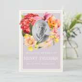 Floral Funeral Memorial, Orde van Dienstenprogramm Kaart (Staand voorkant)