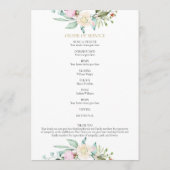 Floral Funeral Memorial Order of Service Programmakaart (Achterkant)