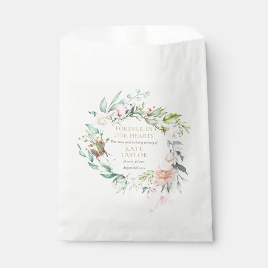 Floral Funeral Memorial Seed Packet Bedankzakje (Voorkant)