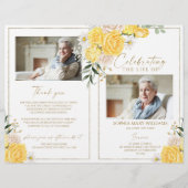 Floral Funeral Order of Service | herdenkingsprogr (Voorkant)