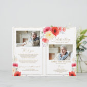 Floral Funeral Order of Service | herdenkingsprogr (Staand voorkant)