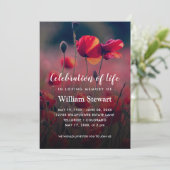 Floral Funeral | Poppies Celebration of Life Kaart (Staand voorkant)