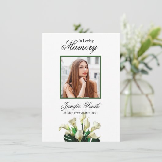 Floral Funeral Prayer Card Sjabloon (Staand voorkant)