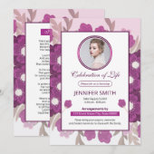 Floral Funeral Prayer Card Sjabloon (Voorkant / Achterkant)