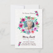 Floral Funeral Prayer Card Template Kaart (Voorkant)