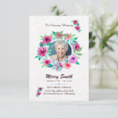Floral Funeral Prayer Card Template Kaart (Staand voorkant)