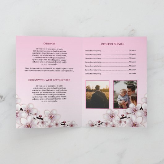 Floral Funeral Program Brochure Sjabloon (Binnen)