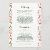 Floral Funeral Program Card Template  Programmakaart (Achterkant)