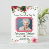 Floral Funeral Program Card Template  Programmakaart (Staand voorkant)