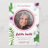 Floral Funeral Program Card Template Programmakaart (Voorkant)