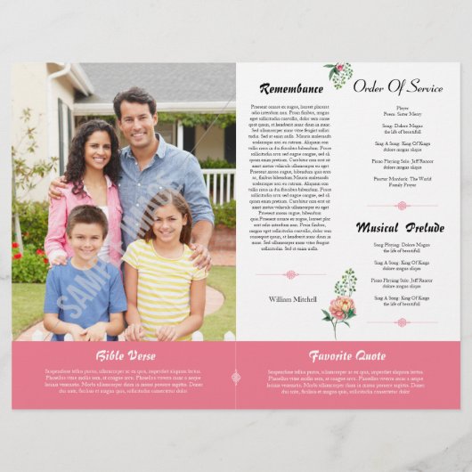 Floral Funeral Program Flyer (Achterkant)