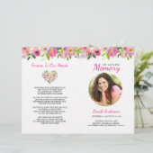 Floral Funeral Program Order of Service Flyer (Staand voorkant)