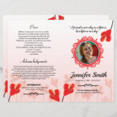 Floral Funeral Programme Sjabloon (Voorkant / Achterkant)