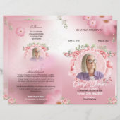 Floral Funeral Programme Sjabloon (Voorkant / Achterkant)