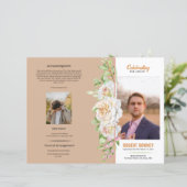 Floral Funeral Programme Sjabloon (Staand voorkant)