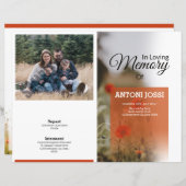 Floral Funeral Programme Sjabloon (Voorkant / Achterkant)