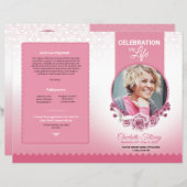 Floral Funeral Programme Sjabloon (Voorkant / Achterkant)