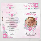 Floral Funeral Programme Sjabloon (Voorkant / Achterkant)