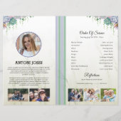 Floral Funeral Programme Sjabloon (Achterkant)