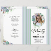 Floral Funeral Programme Sjabloon (Voorkant / Achterkant)