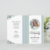 Floral Funeral Programme Sjabloon (Staand voorkant)