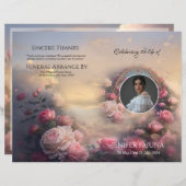 Floral Funeral Programme Sjabloon (Voorkant / Achterkant)