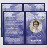 Floral Funeral Programme Sjabloon (Voorkant / Achterkant)