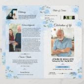 Floral Funeral Programme Sjabloon (Voorkant / Achterkant)