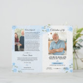 Floral Funeral Programme Sjabloon (Staand voorkant)