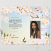 Floral Funeral Programme Sjabloon (Voorkant / Achterkant)