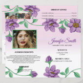 Floral Funeral Programme Sjabloon (Voorkant / Achterkant)